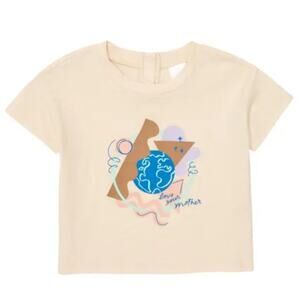 Open Edit Babies' Drop Shoulder Graphic T-shirt In Beige Pearl Love Your Mother